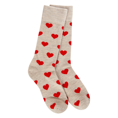 Oatmeal Heart Woods Crew - World's Softest Socks for Women