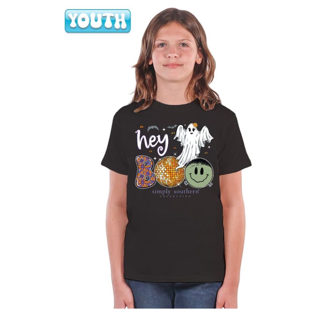 Simply Southern Hey Boo Ghost SS Tee - Youth