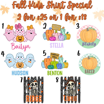 Fall Kids Shirt Special