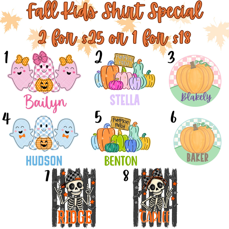 Fall Kids Shirt Special