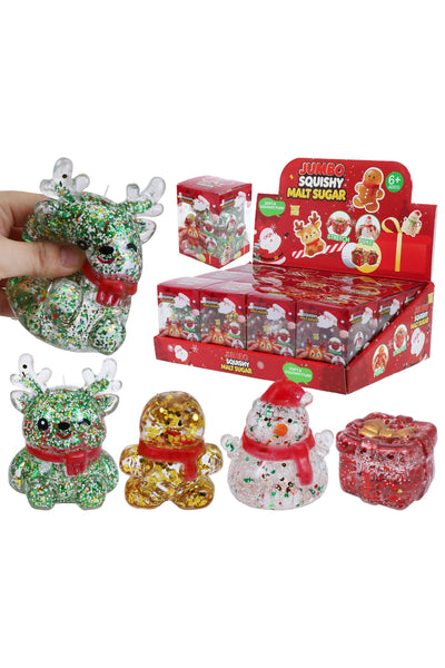 Christmas Characters Glittery Maltose Filled TPR Squishy - Cap Zone