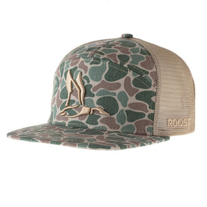 Roost Front Camo 3D Puff Logo Icon Hat - Fieldstone