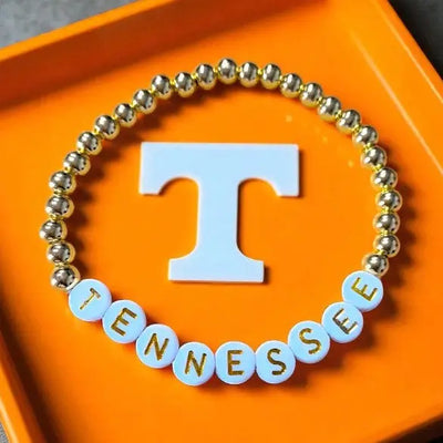 Tennessee Gold Beaded Bracelet