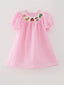 Farm Pink Smocking Embroidered Girls Dress