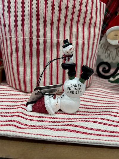 Flakey Friends Are Best Snowman Figurine - Crossroads
