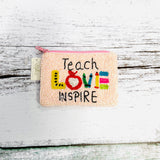 Teacher Seed Bead Coin Purse