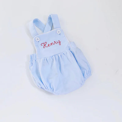 Knit Sunsuit - Baby Blue - Monogrammable