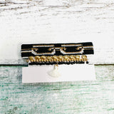 Beaded Black & Gold Bracelet Set