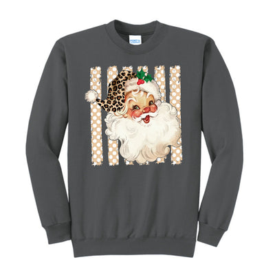 Vintage Leopard Santa Crewneck Sweatshirt - PC78
