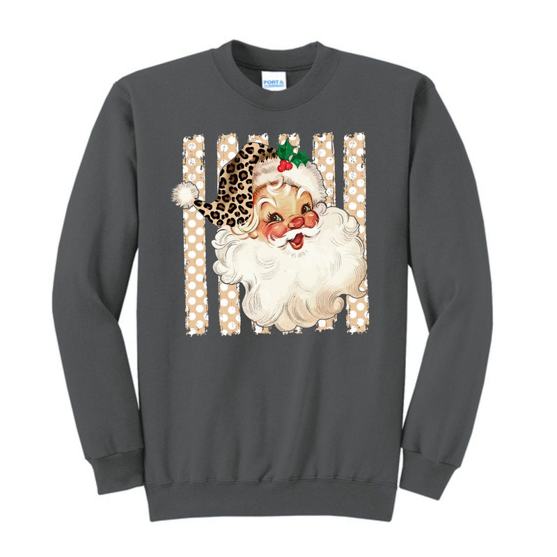 Vintage Leopard Santa Crewneck Sweatshirt - PC78