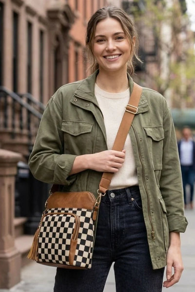 Camila Checkered Crossbody