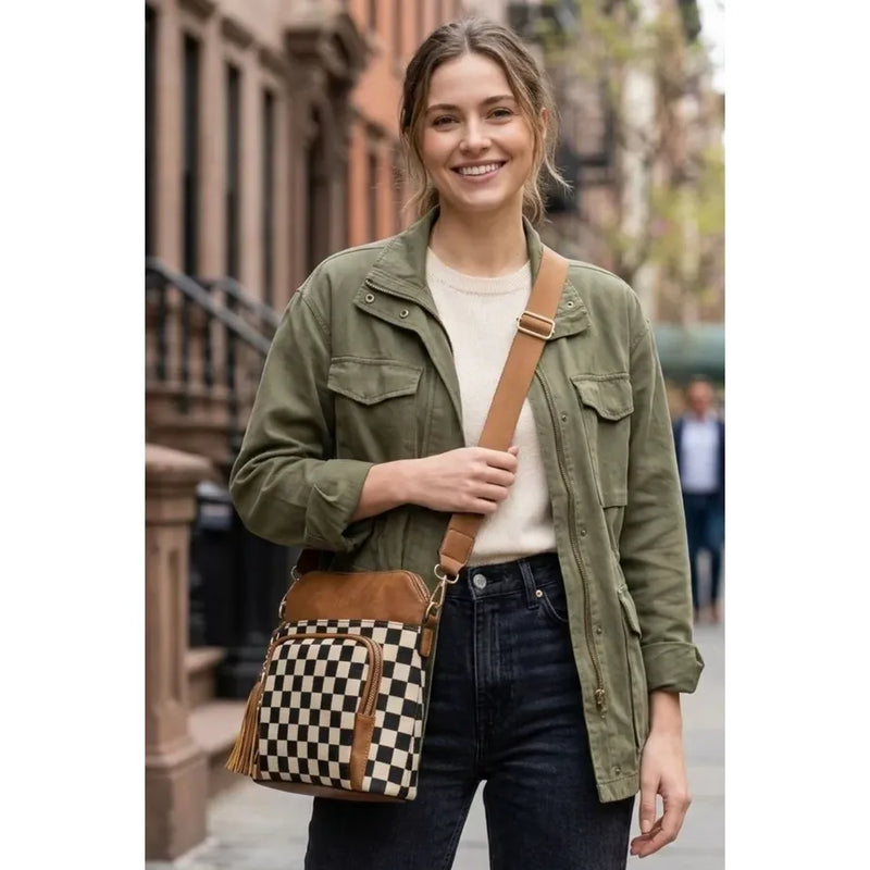 Camila Checkered Crossbody