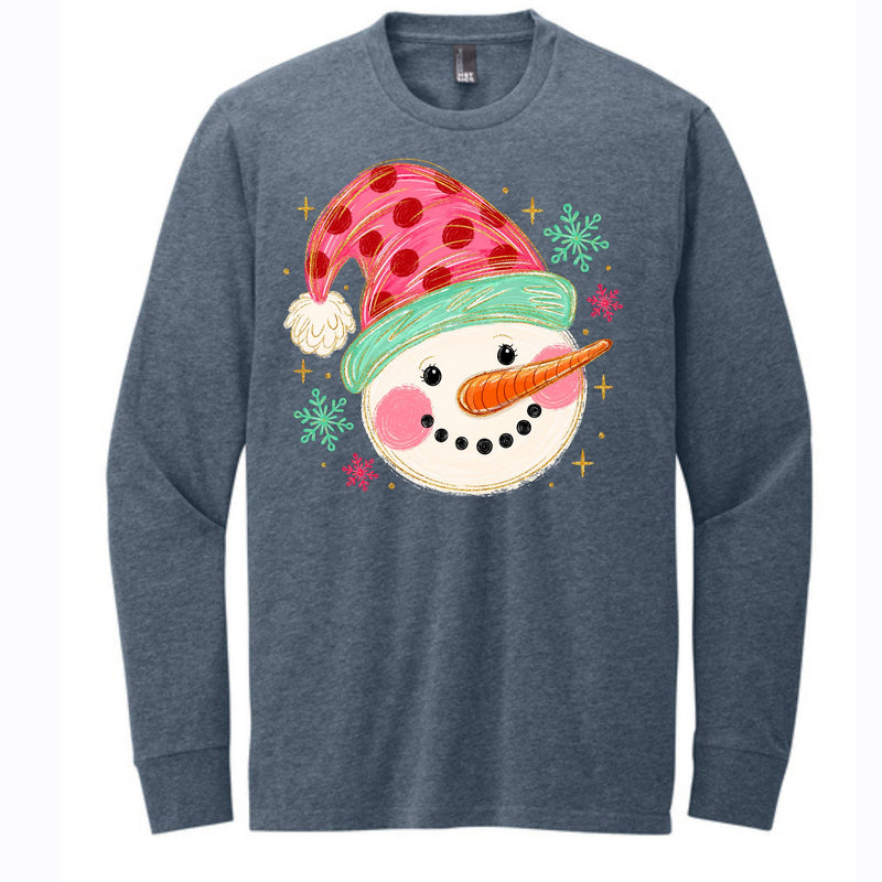 Christmas Snowman Long Sleeve Tee - Unisex Fit