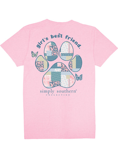 Paw Print "Girls Best Friend" - Graphic Short Sleeve T-Shirt - Simply Southern