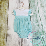 Teal Baby Bubble Romper