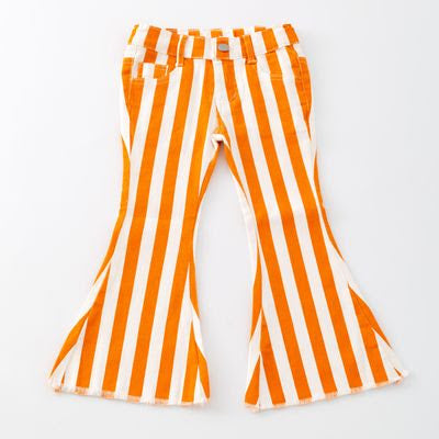 Stripe Orange Denim Flare - Clover Cottage