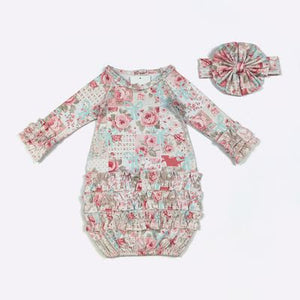Shabby Chic Patchwork Gown & Bow Set – Clover Cottage