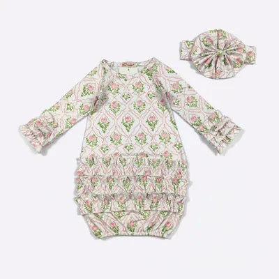 Rose Frame Ruffle Gown & Bow Set – Clover Cottage
