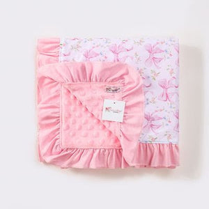 Pretty in Pink Coquette Ruffle Minky Blanket - Clover Cottage