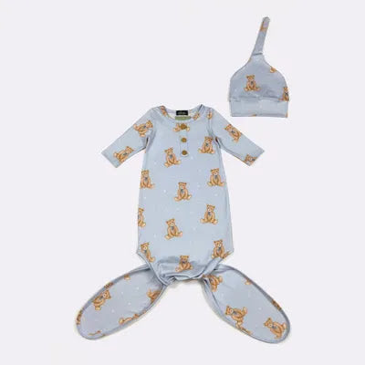 Blue Teddy Gown & Hat Set – Clover Cottage