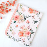 Peach Floral Minky Baby Blanket