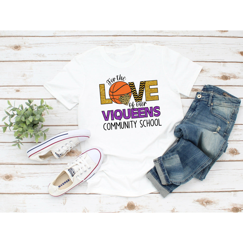 For the Love of Basketball - Viqueens - School Mascot - Sublimation Design
