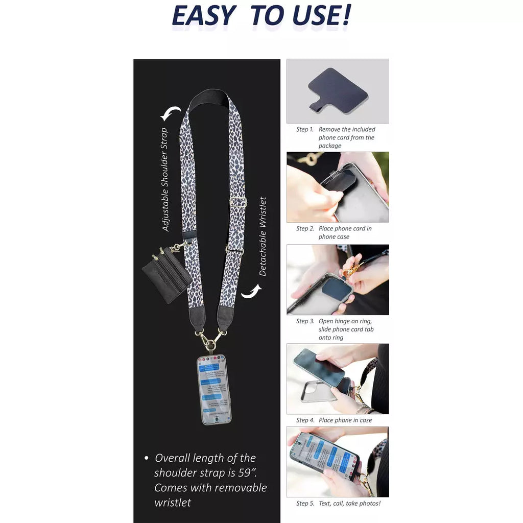 Clip & Go Chain w/ Zippered Pouch-Black/Cream Chevron- Save the Girls