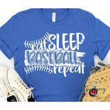Eat, Sleep, Baseball, Repeat - Screen Print
