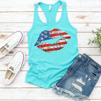 Flag Lips - FOURTH OF JULY - SCREEN PRINT TEE