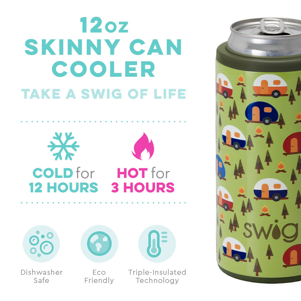 Happy Camper Skinny Cooler (12oz) - Swig Life