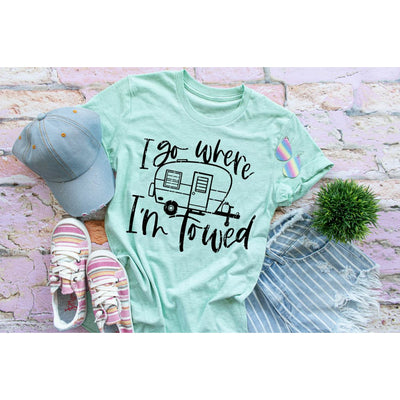 I Go Where I'm Towed- Camper -SUMMER  SCREEN PRINT TEE