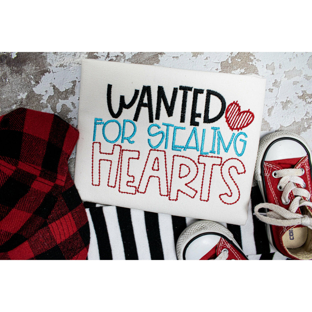 Wanted for Stealing Hearts - Valentine's -  Applique Shirt