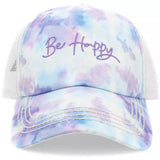 Be Happy Purple - Vintage Washed Baseball Cap