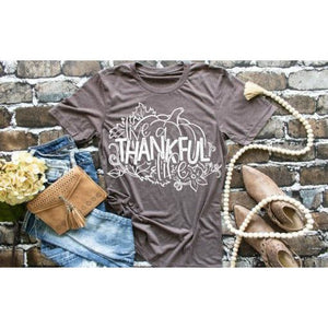 Live a Thankful Life - Pumpkin- Fall- Screen Print