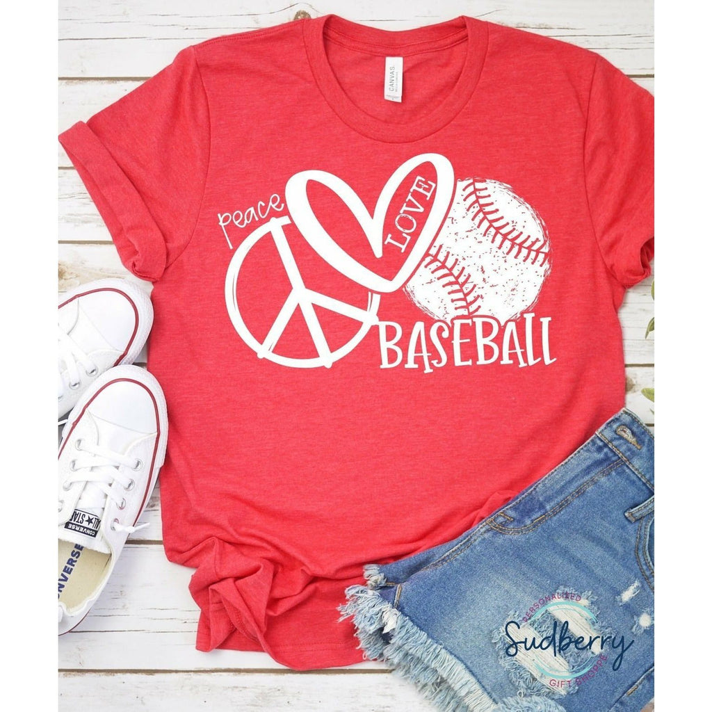 Peace, Love, Baseball - Screen Print