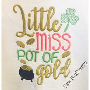 Little Miss Pot of Gold - St. Patty's Day Applique