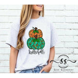 Hello Fall Orange and Green Leopard pumpkins - Screen Print