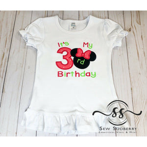 Minnie Mouse - 3rd Birthday Party Girl Tee