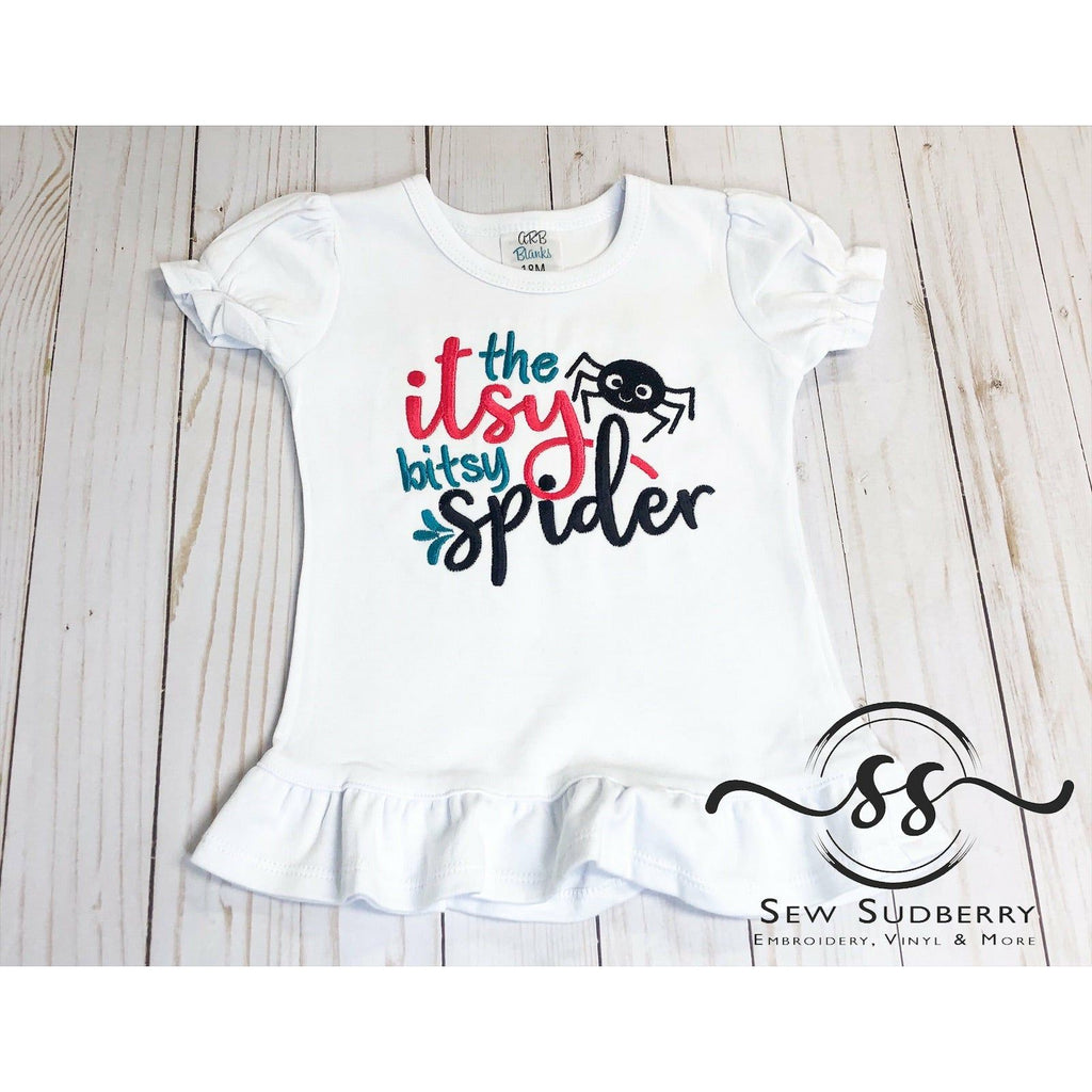 The Itsy Bitsy Spider - Nursery Rhyme - Appliqué Tee for Girls