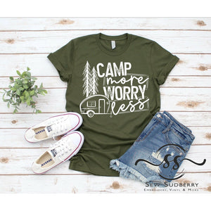 Camp More Worry Less- Camping -SUMMER  SCREEN PRINT TEE