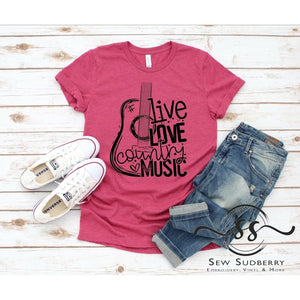Live Love Country Music -COUNTRY - SCREEN PRINT TEE