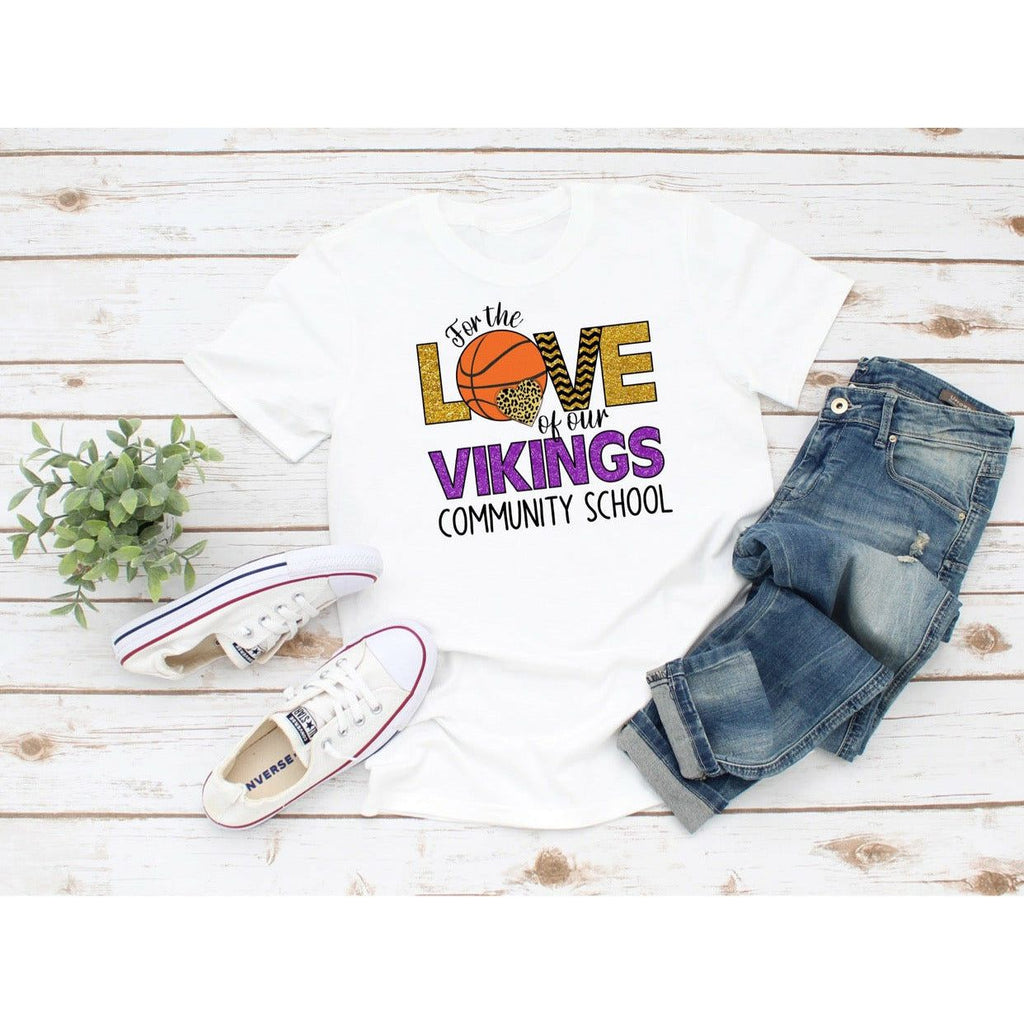For the Love of Basketball - Vikings - School Mascot - Sublimation Design