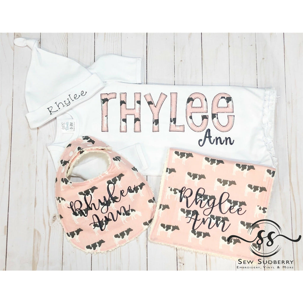 Pink Cows - Newborn Coming Home Outfit