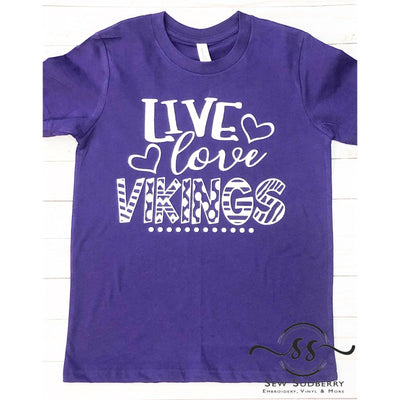 Live Love Vikings- School Mascot Themed Shirt