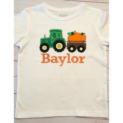 Pumpkin Tractor Applique