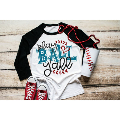 Play Ball Ya'll- Sports Screen Print Tee