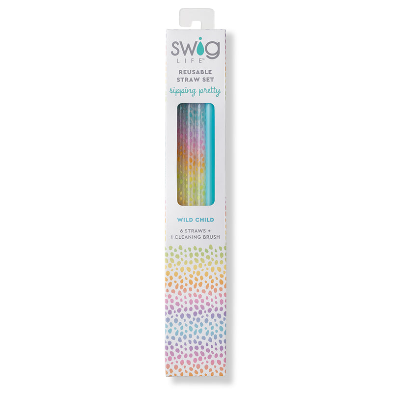 Wild Child Reusable Tall Straw Set- Swig