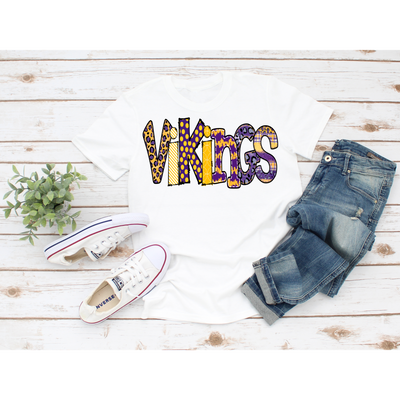 Vikings Bulky Fun Letters - School Mascot - Sublimation Design