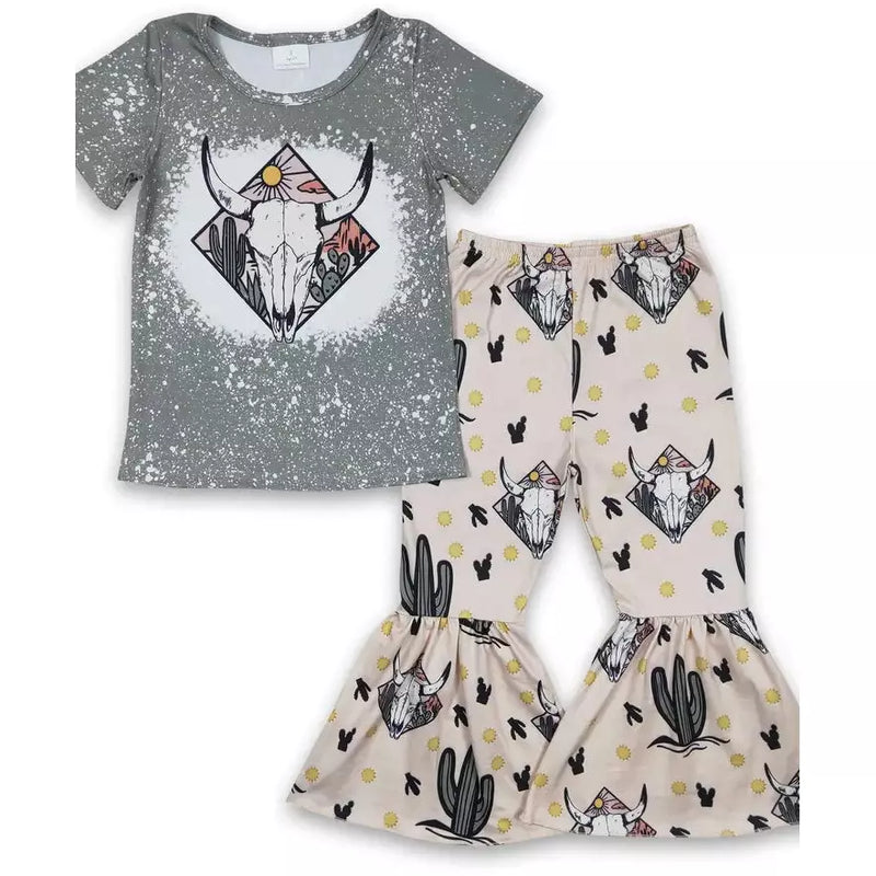 Bull Skull Cactus Western Girl Set