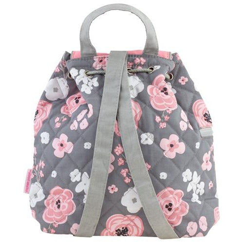 Charcoal Flower Quilted Backpack